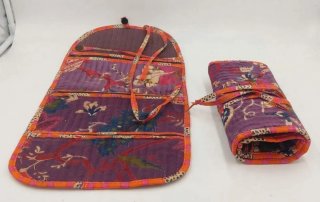 Joyero terciopelo organizador plegable cremalleras