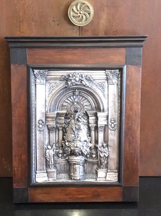 Virgen de los desamparados metal plateado