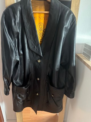Cazadora cuero vintage Munper negra talla 44