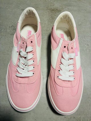 Zapatillas Mustang Rosa y Blanco