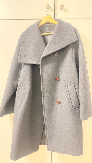Abrigo de lana Mango gris talla M