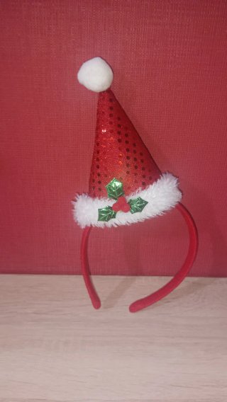 Diadema Navideña con Gorro de Papá Noel