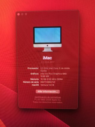 iMac 21 (2017) i5 16GB RAM