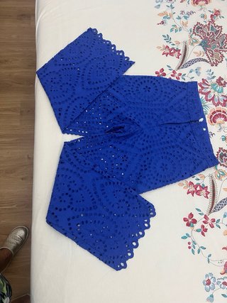 Pantalón Calado Zara Azul Talla S