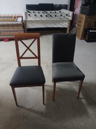 Sillas de comedor madera y piel