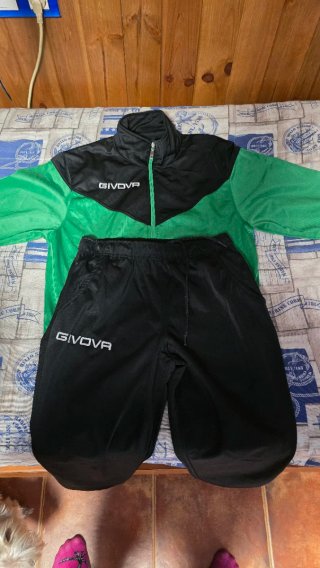 Chándal Givova Talla M Negro y Verde