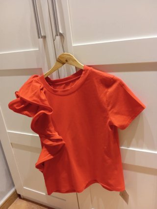 Camiseta Roja con Volante Talla Única