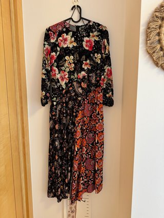 Vestido largo estampado flores