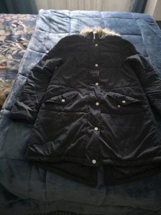 Parka mujer azul marino con capucha