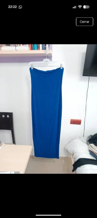 Vestido tubo azul largo