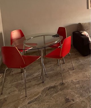 Conjunto 4 Sillas Comedor Rojas