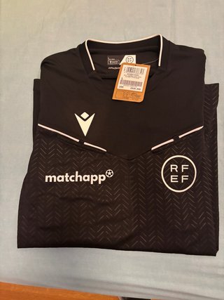 Camiseta Macron Árbitro L Negra Manga Larga