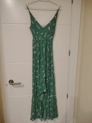 Vestido verde floral talla única