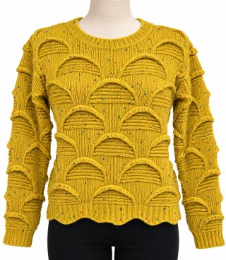 Jersey de punto amarillo con relieve