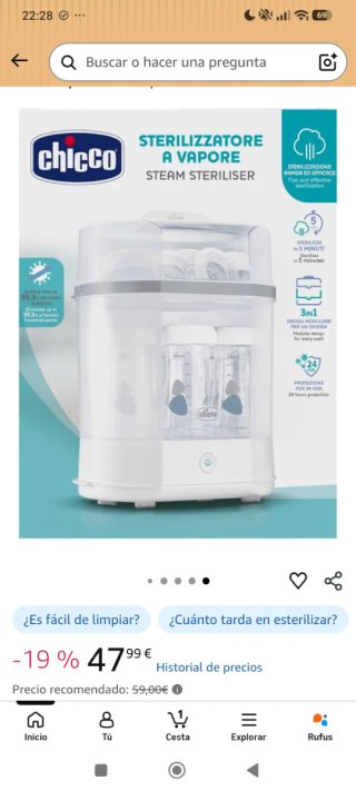 Esterilizador a Vapor Chicco
