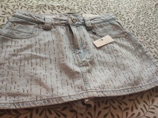 Falda pantalón vaquera con brillantes