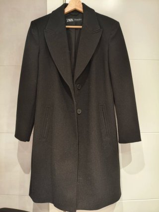 Abrigo paño Zara negro
