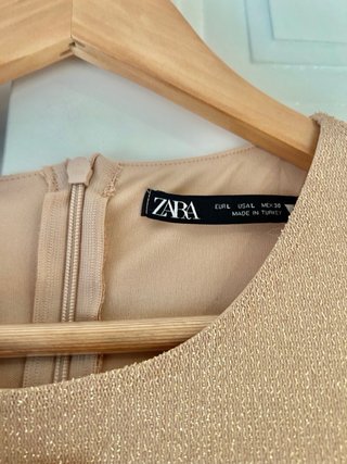 Vestido fiesta ZARA dorado L