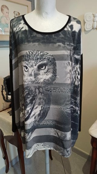 Maglia ampia con stampa gufo