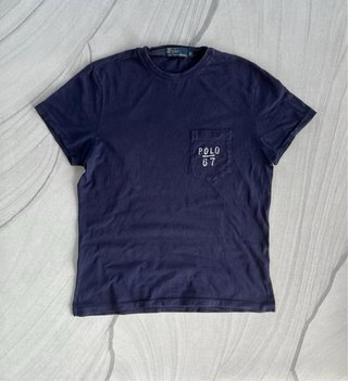 Camiseta vintage Ralph Lauren azul marino talla S