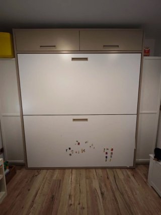 Litera Abatible Blanca y Beige