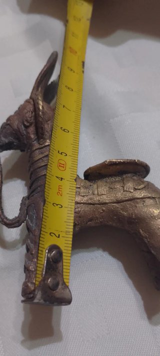 Figura de Burrito Antiguo de Bronce difícil de