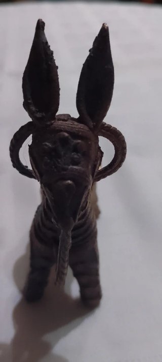 Figura de Burrito Antiguo de Bronce difícil de