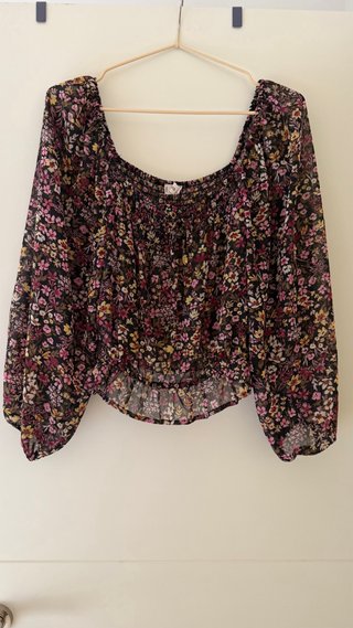 Blusa Mango floral manga larga