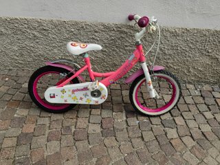 Bicicletta bambina Mirella 14" rosa con farfalle