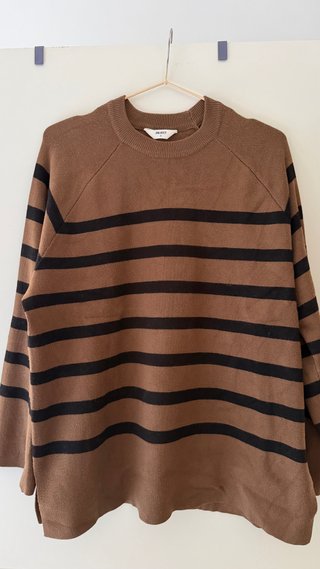 Jersey de rayas marrón y negro Talla S