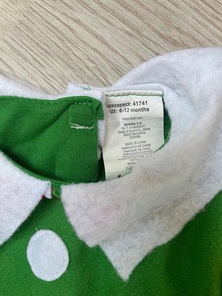 Disfraz Elfo Navideño Talla Bebé