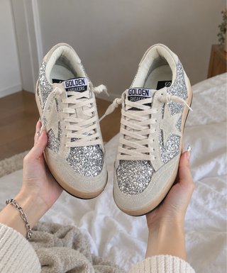 Zapatillas Golden Sneakers Glitter Plateadas
