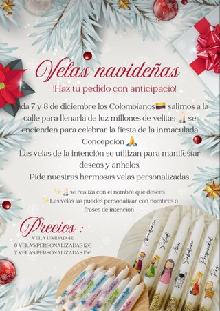 Velas navideñas personalizadas