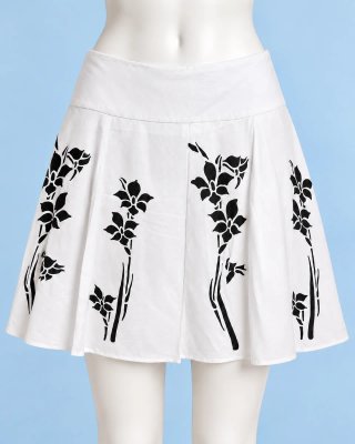Falda Blanca con Estampado Floral