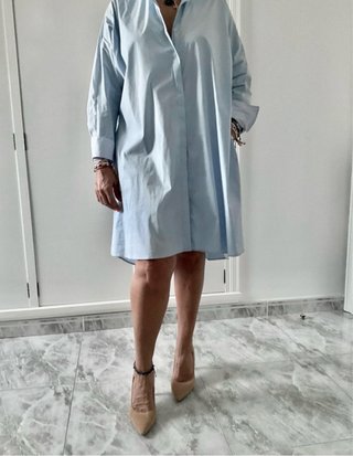 Vestido camisero asimétrico azul Mos Mosh