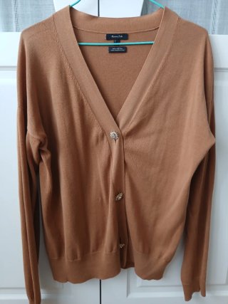 Massimo Dutti cárdigan camel botones joya talla S