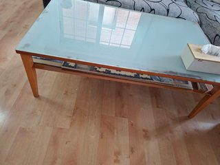 Mesa de centro madera y cristal
