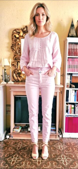 Pantalón Vaquero Rosa Zara
