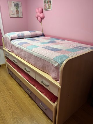 Cama nido con 2 camas y 8 cajones
