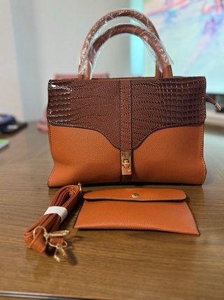 Elegante bolso de mujer (marrón/multicolor)