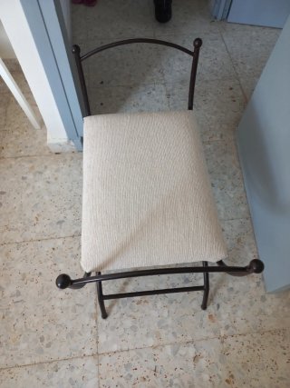 Banco scarpiera in metallo e tessuto
