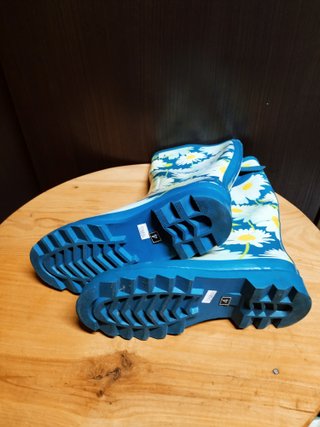 Botas Galochas Flores Azuis
