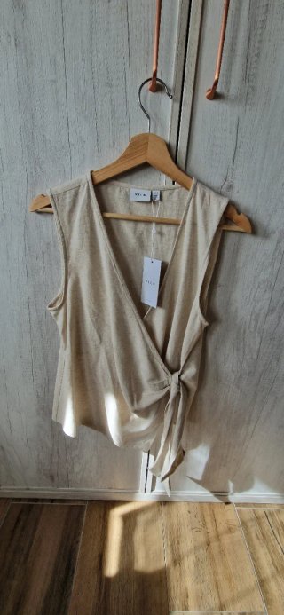 Top Cruzado con Lazada Beige