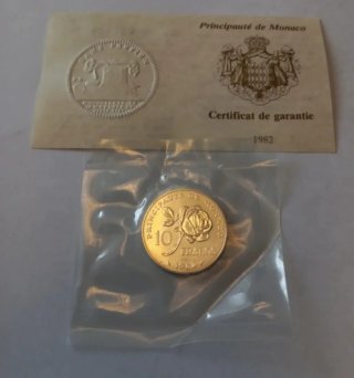Moneda Conmemorativa Grace Kelly Mónaco plata 1982