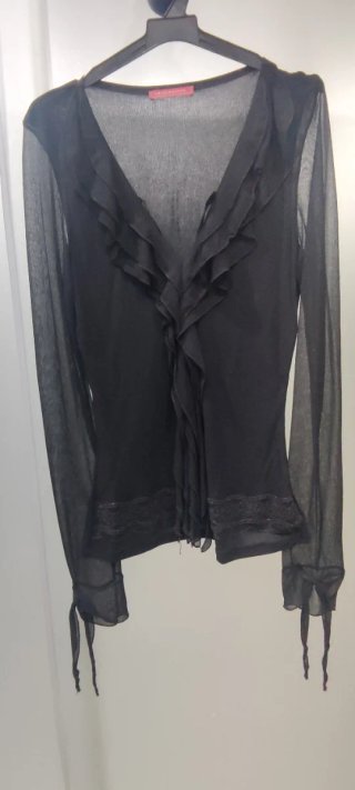 Camisa fiesta volantes negra