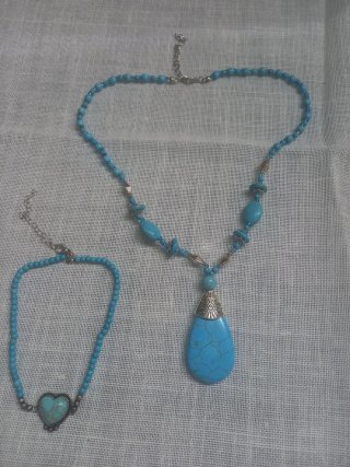 Conjunto Boho: Collar y Gargantilla Turquesa