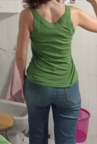 Top verde vintage algodón