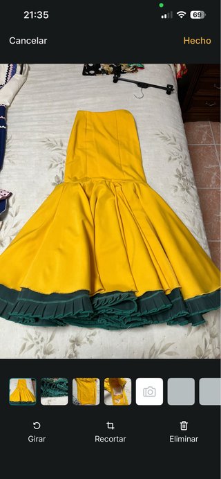 Falda flamenca amarilla y verde