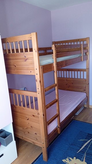 Letto a castello in legno di pino