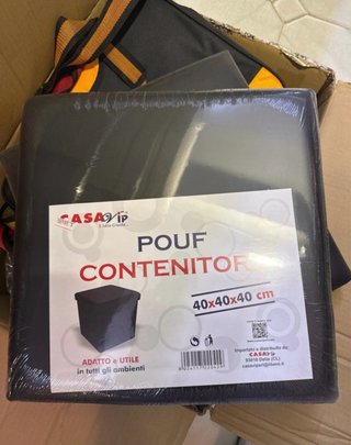 Pouf Contenitore CASAY.IP Nero 40x40x40 cm